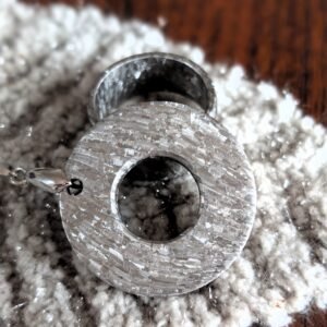 Raw crystallised titanium damascus pendant necklace