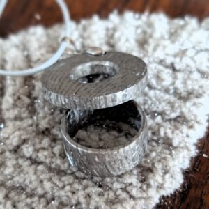 Crystallised titanium damascus frozen lightning pendant necklace