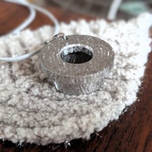 Crystallised titanium damascus frozen pendant necklace