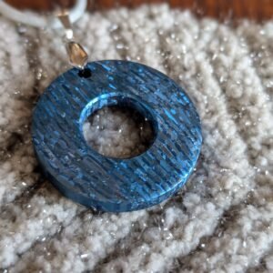 Crystallised titanium damascus pendant